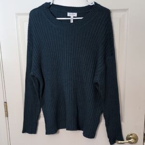 Jessica Simpson Elegant Ribbed Sweater in Deep Teal, Size XXL Oversized!